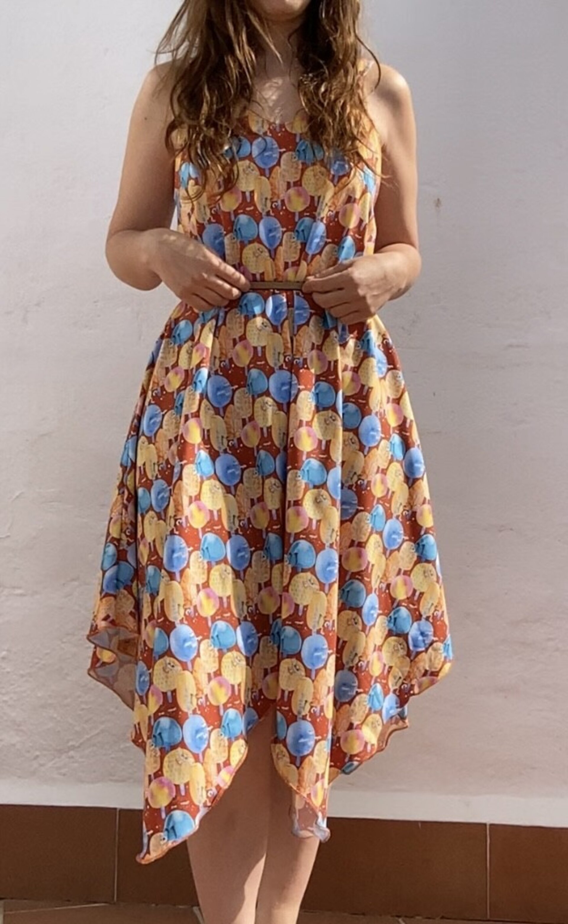 Vestido búhos y árboles. Unitalla. - 2