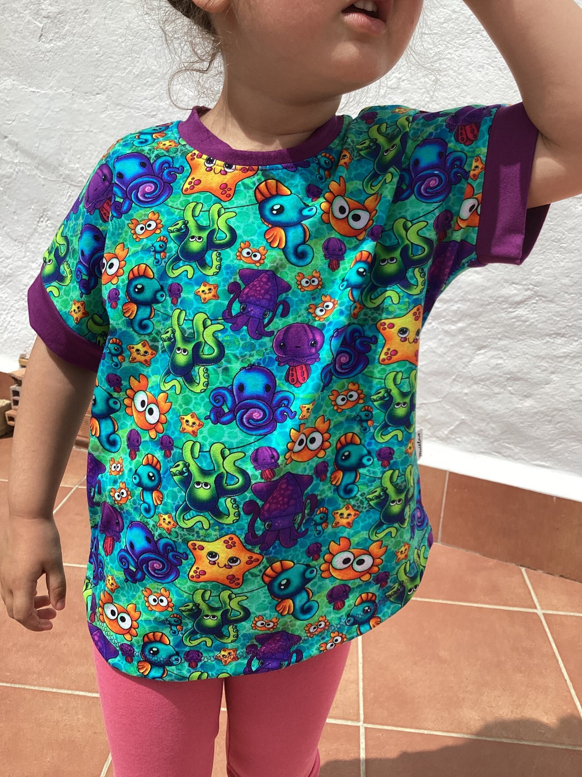 Camiseta Dolman 1/3 años. Animalitos marinos. Punto - 2