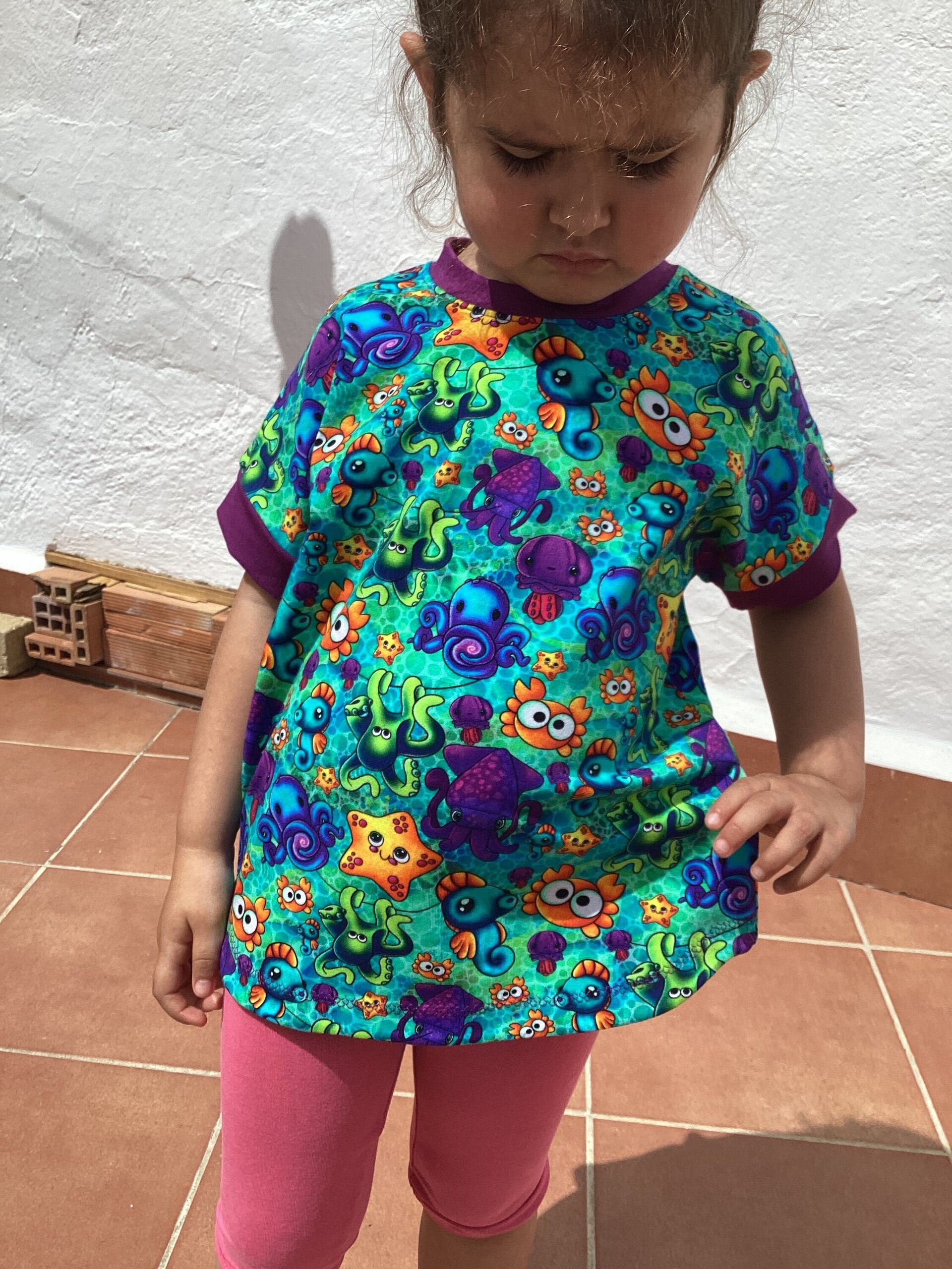 Camiseta Dolman 1/3 años. Animalitos marinos. Punto - 4