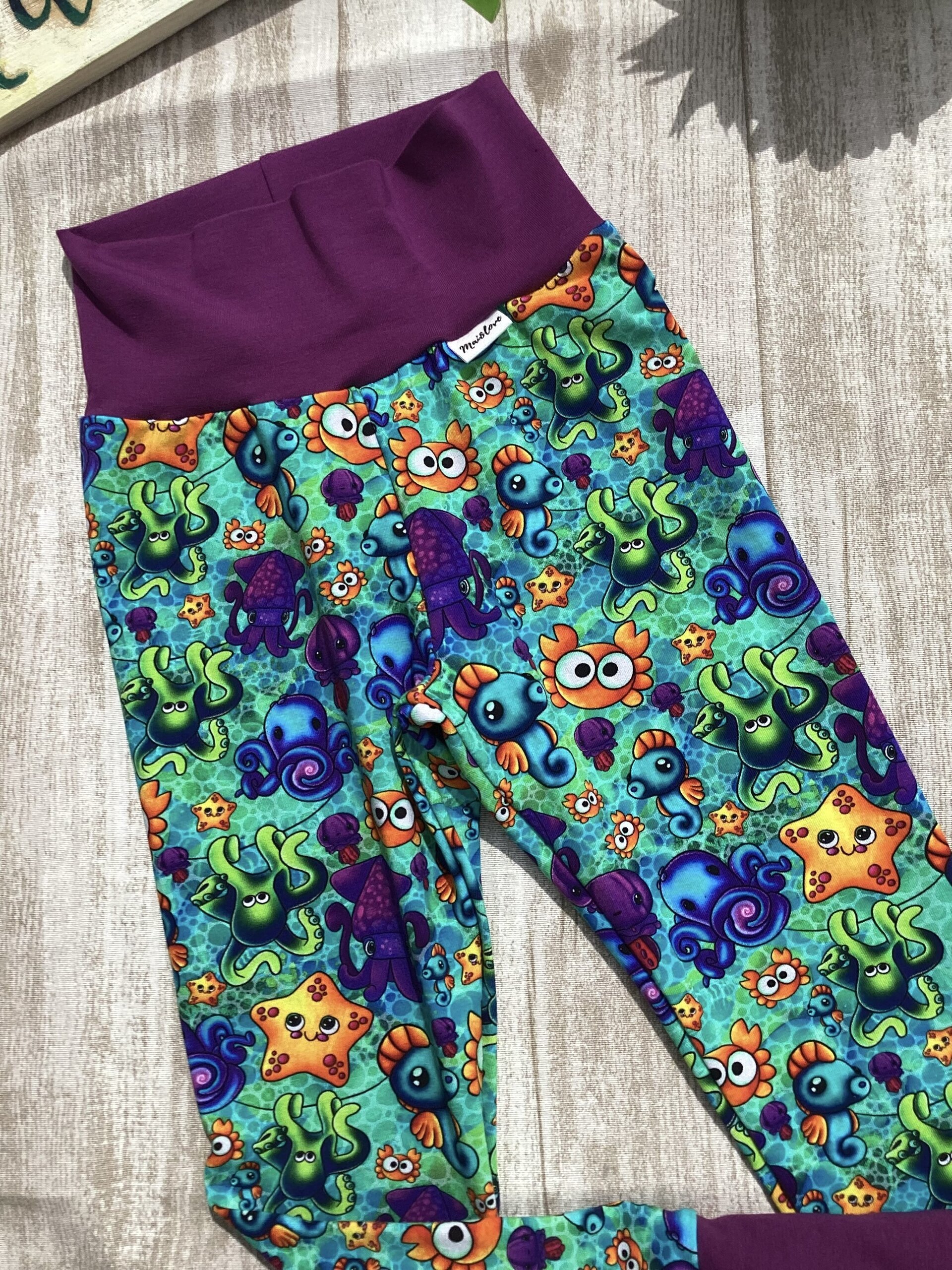 Pantalón leggin 3/6 años. Punto. Animalitos marinos - 2