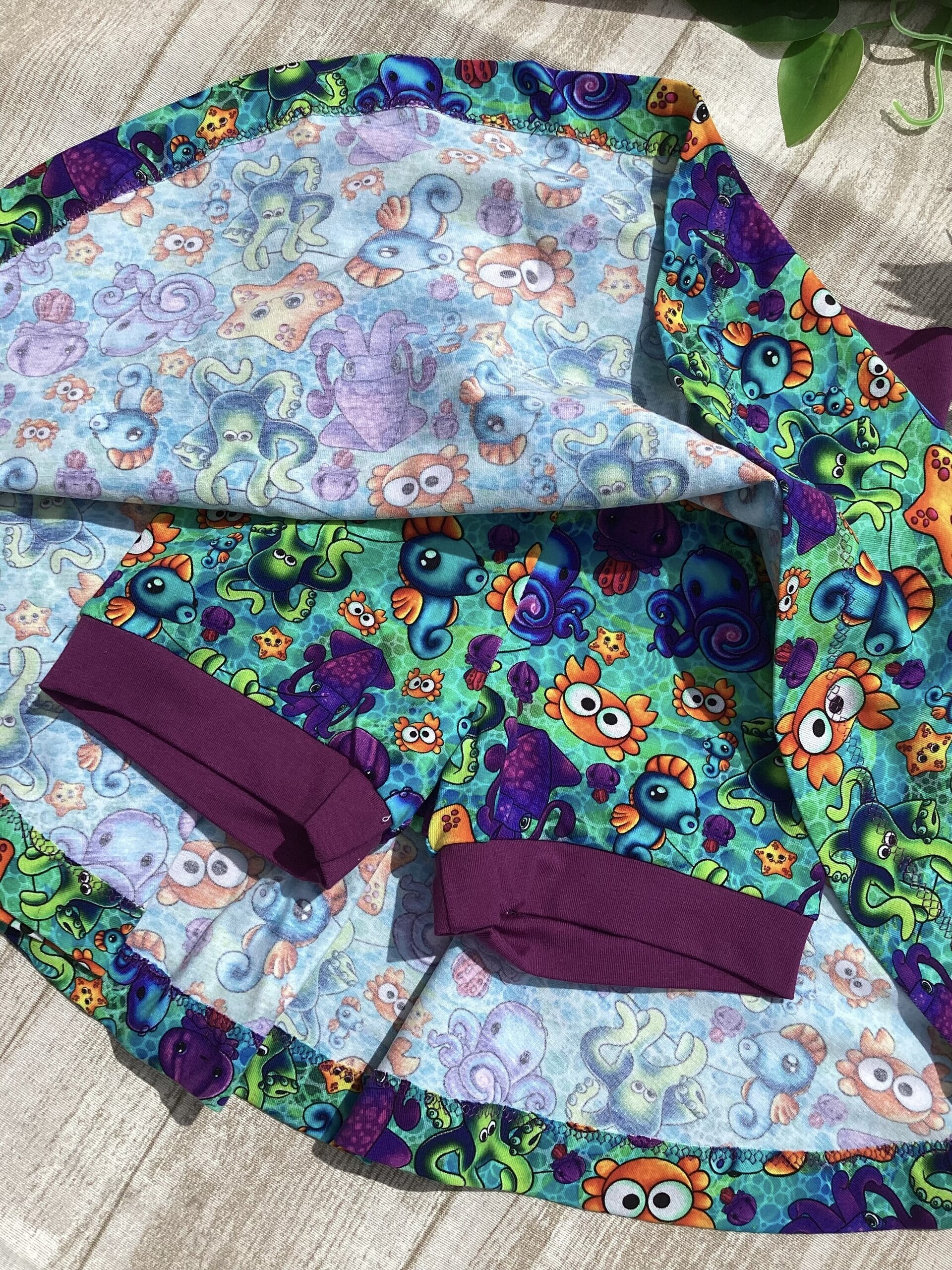 Falda con pantalón 3/6 años. Animalitos marinos. Punto - 3