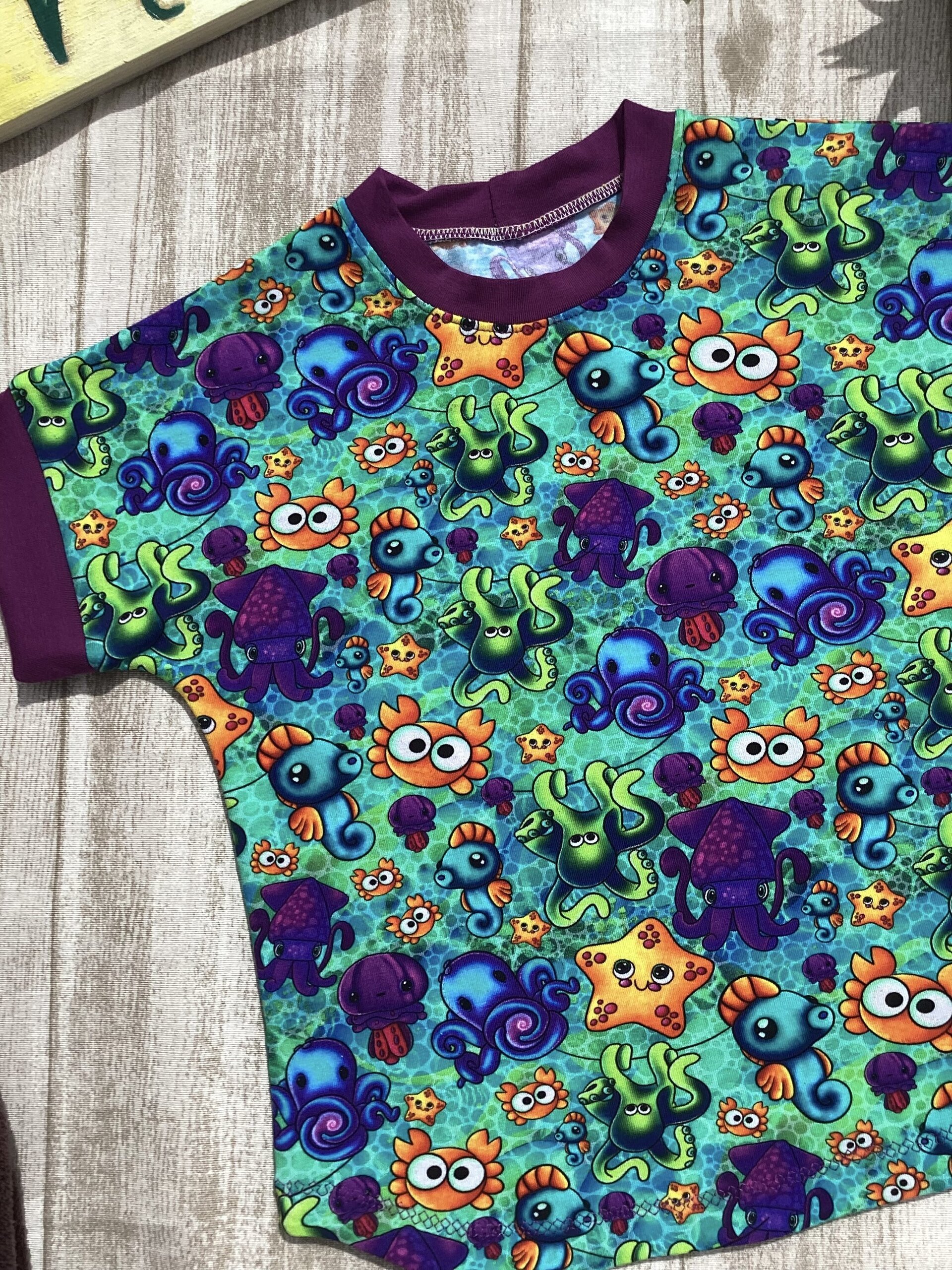 Camiseta Dolman 1/3 años. Animalitos marinos. Punto - 3