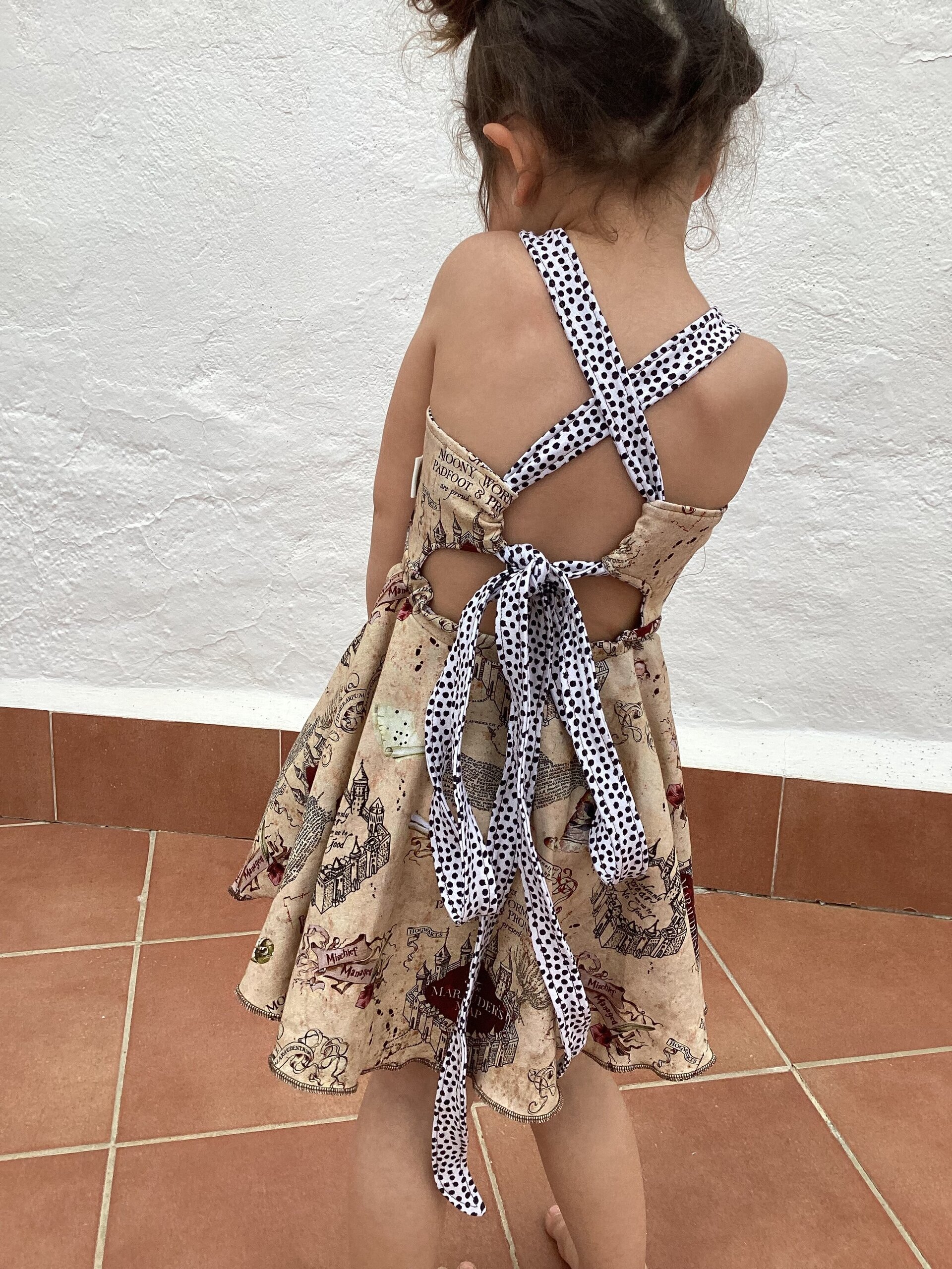 Vestido 1/3 punto. Lazo. Mapa merodeador. Harry Potter - 4
