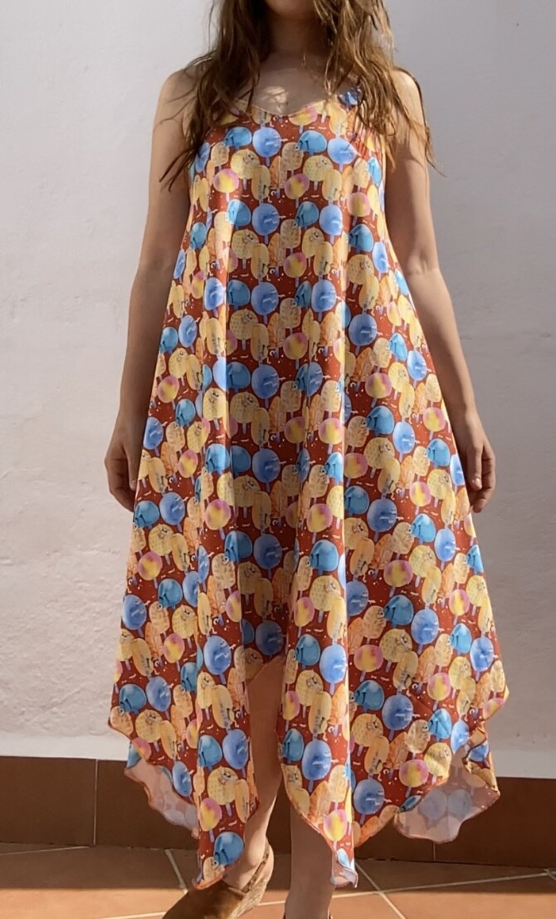 Vestido búhos y árboles. Unitalla. - 9